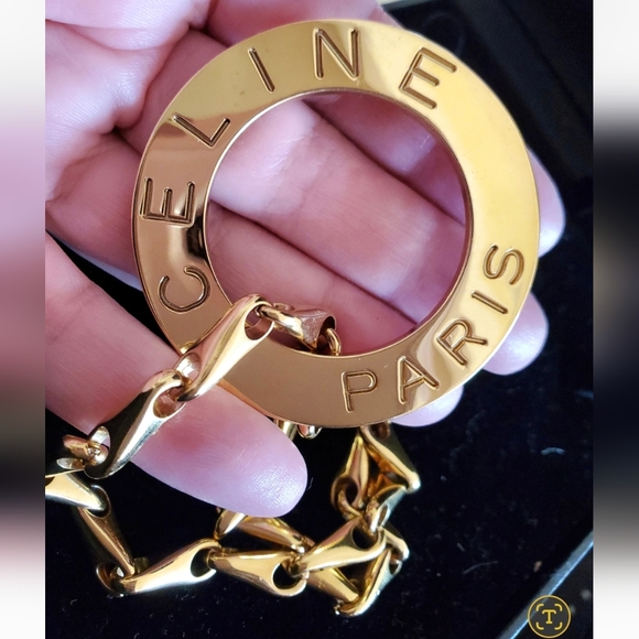 Celine Gold Chain Pendant Necklace LF - Picture 3 of 6